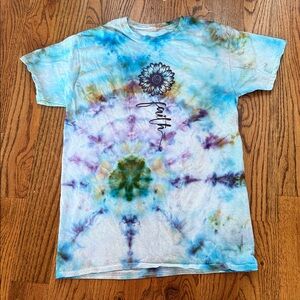 Hanes Tie-Dye Short Sleeve Tee - Blue and Brown